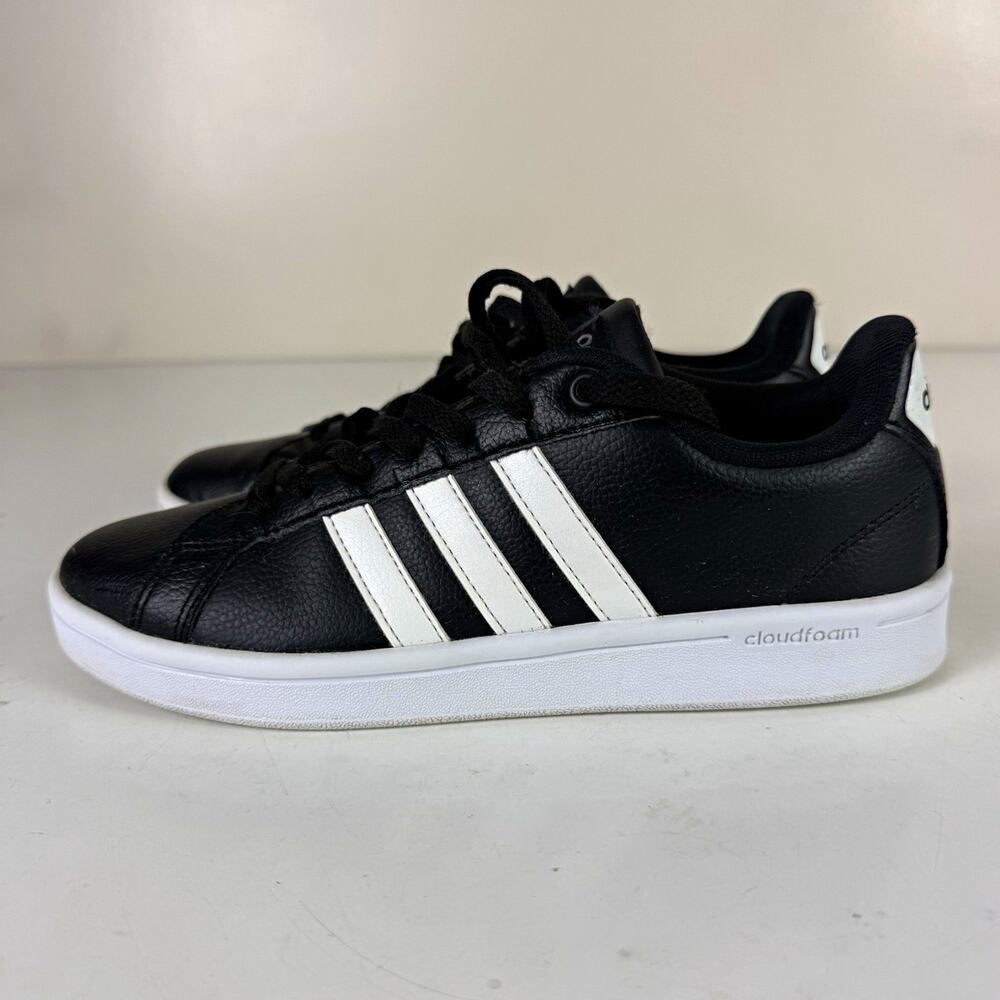 Adidas Cloudfoam Advantage Black/White Low Top Lace-Up Sneakers Size 6.5